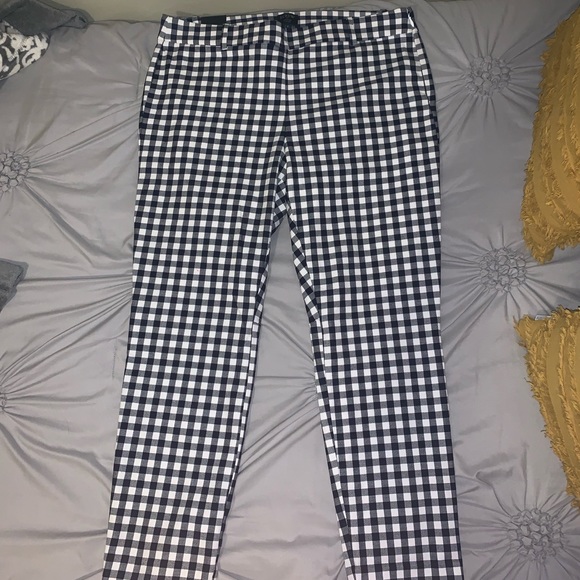 Jcrew gingham print pants size 12 - Picture 1 of 4